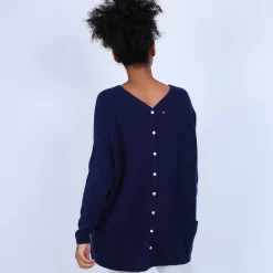 Maison Montagut Pulls>Pull Large En Cachemire Boutonne Dans Le Dos - Osana