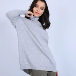 Maison Montagut Pulls>Pull Large En Cachemire Col Roule - Bouda