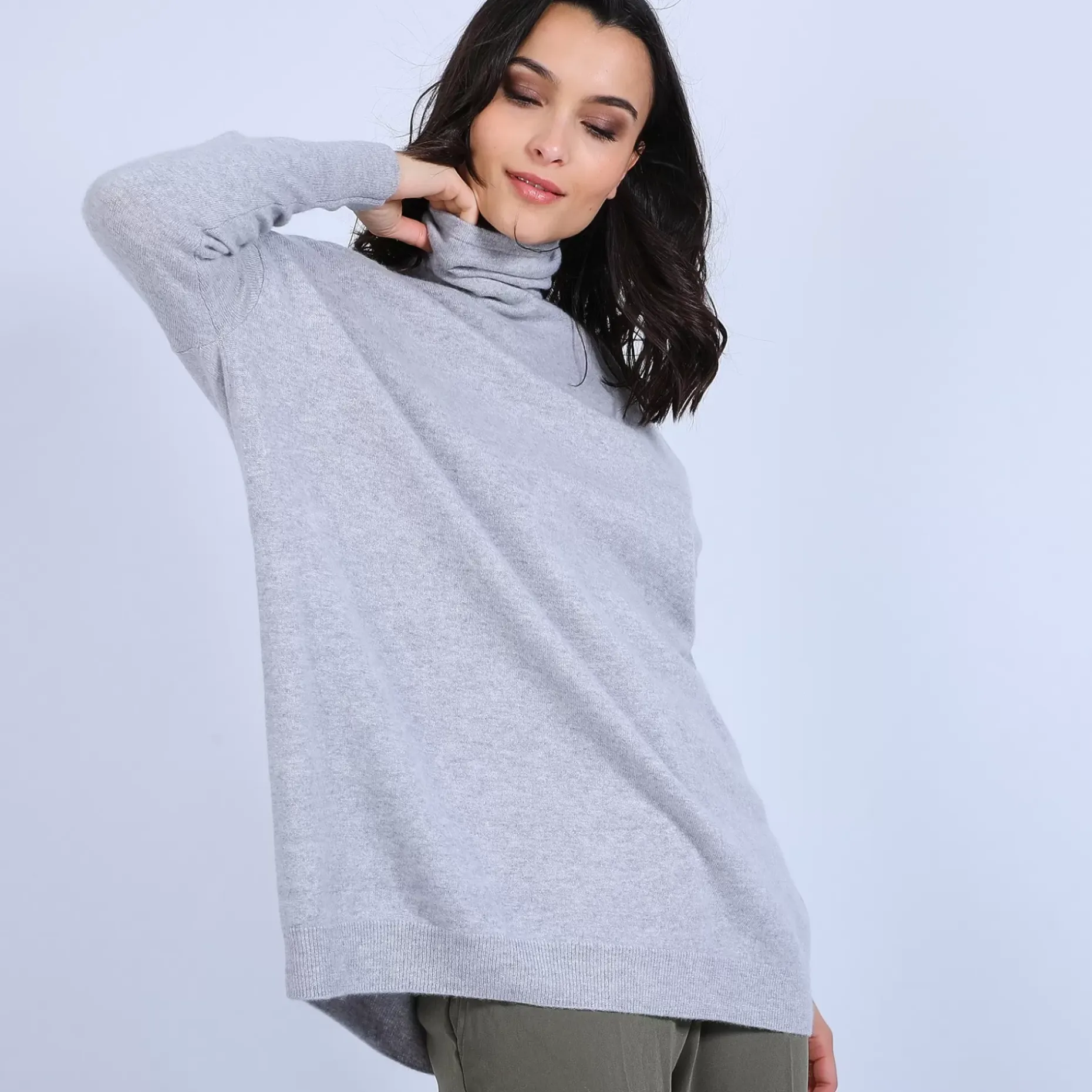 Maison Montagut Pulls>Pull Large En Cachemire Col Roule - Bouda