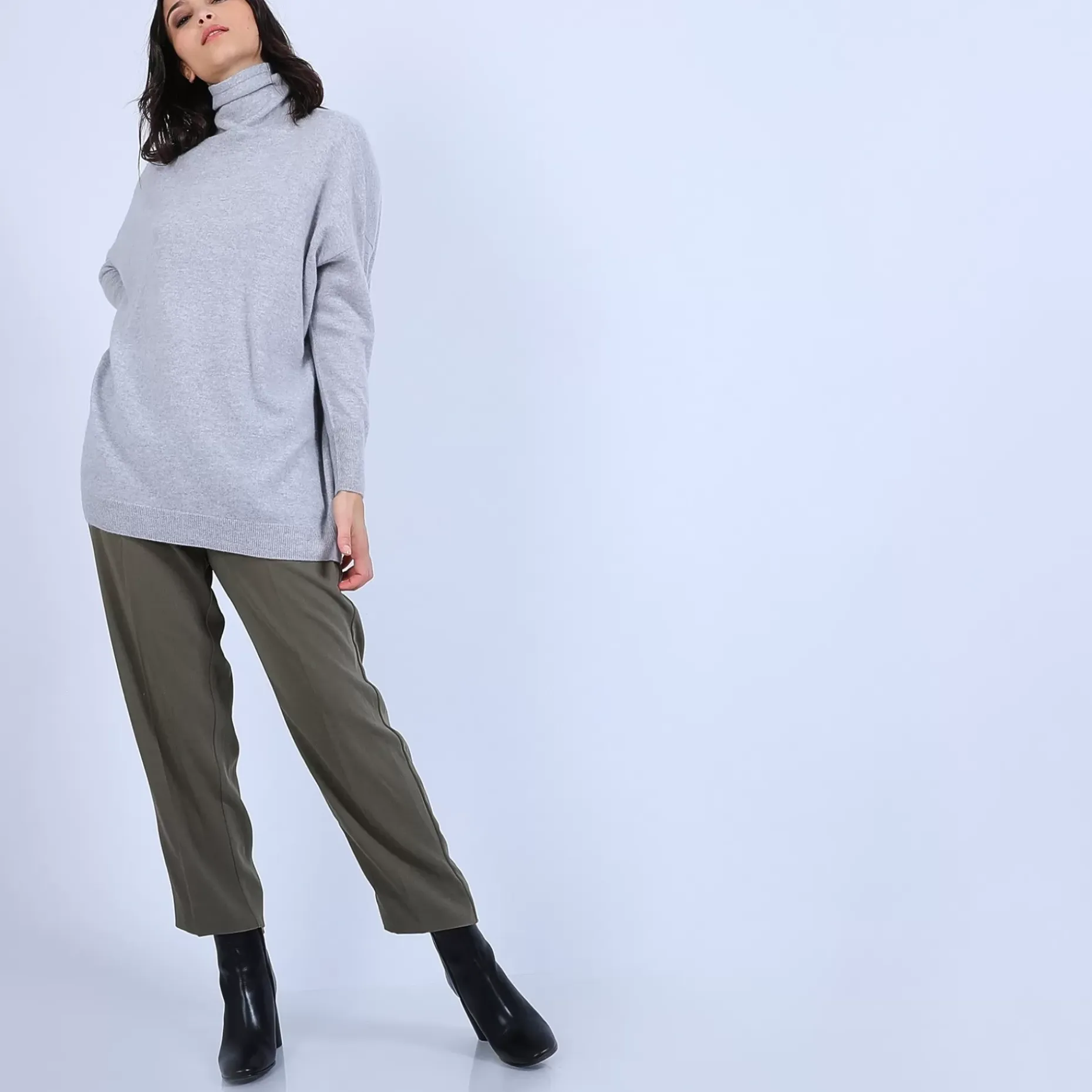 Maison Montagut Pulls>Pull Large En Cachemire Col Roule - Bouda