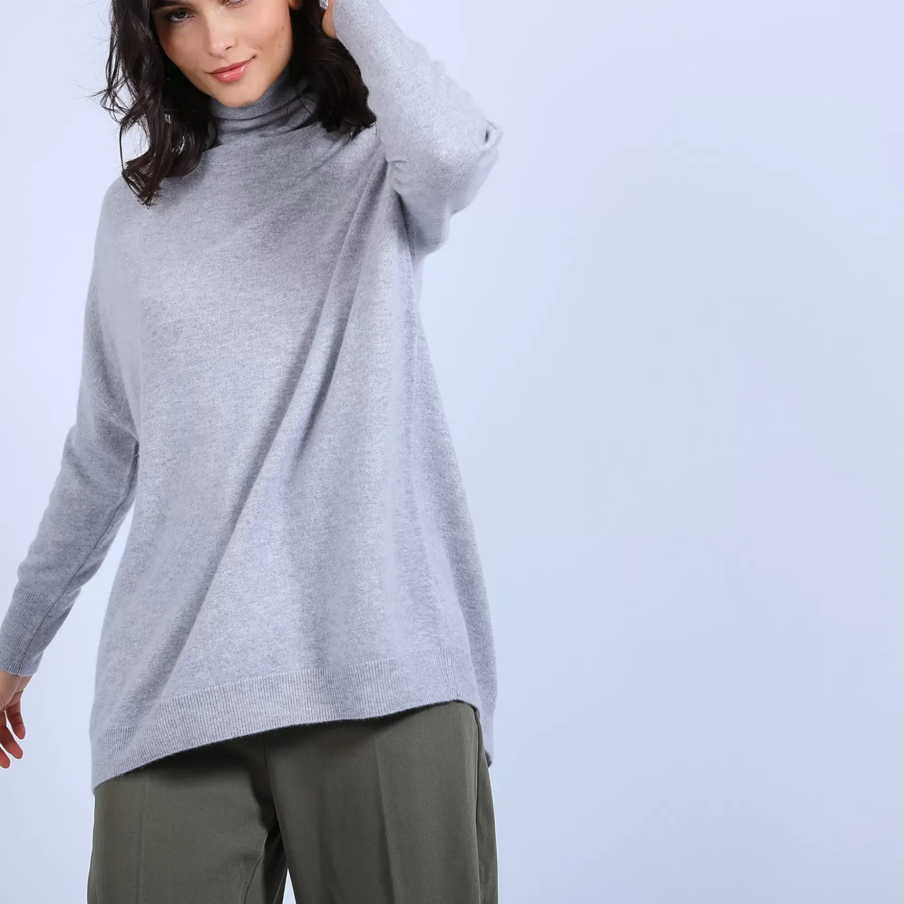 Maison Montagut Pulls>Pull Large En Cachemire Col Roule - Bouda