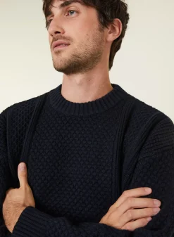 Maison Montagut Pulls>Pull Maille Gaufree En Laine Et Cachemire - Fall