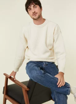 Maison Montagut Pulls>Pull Maille Gaufree En Laine Et Cachemire - Fall