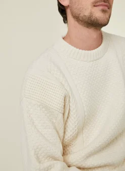 Maison Montagut Pulls>Pull Maille Gaufree En Laine Et Cachemire - Fall