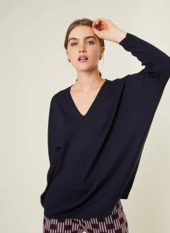 Maison Montagut Pulls>Pull Manches Chauve-Souris En Laine Merinos - Boxe
