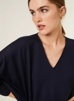 Maison Montagut Pulls>Pull Manches Chauve-Souris En Laine Merinos - Boxe
