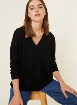 Maison Montagut Pulls>Pull Manches Chauve-Souris En Laine Merinos - Boxe