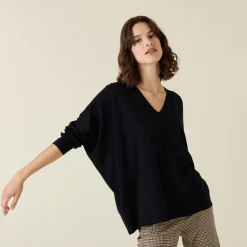 Maison Montagut Pulls>Pull Manches Chauve-Souris En Laine Merinos - Boxe