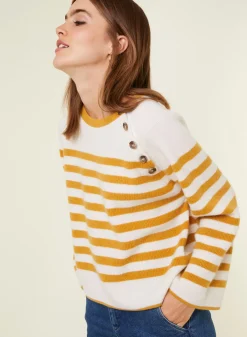 Maison Montagut Pulls>Pull Mariniere En Cachemire A Manches Ample - Gaelle