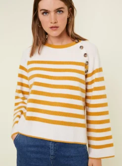 Maison Montagut Pulls>Pull Mariniere En Cachemire A Manches Ample - Gaelle