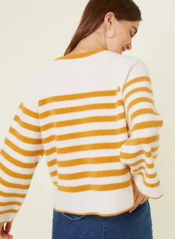 Maison Montagut Pulls>Pull Mariniere En Cachemire A Manches Ample - Gaelle
