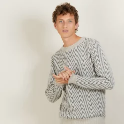 Maison Montagut Pulls>Pull Motifs Chevrons En Laine Et Alpaga - Luka