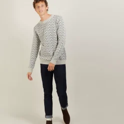 Maison Montagut Pulls>Pull Motifs Chevrons En Laine Et Alpaga - Luka