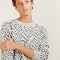 Maison Montagut Pulls>Pull Motifs Chevrons En Laine Et Alpaga - Luka