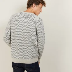 Maison Montagut Pulls>Pull Motifs Chevrons En Laine Et Alpaga - Luka