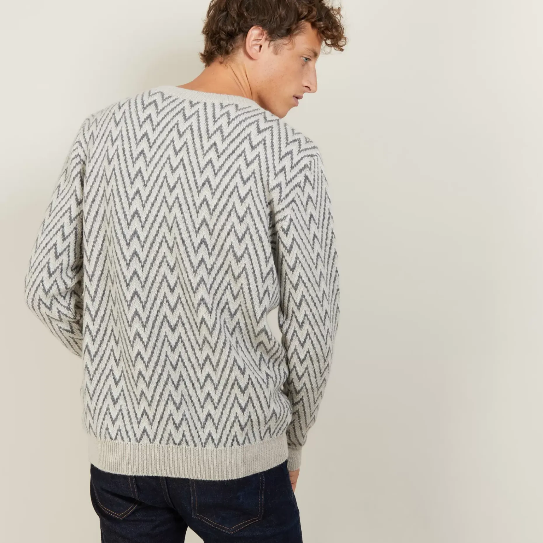 Maison Montagut Pulls>Pull Motifs Chevrons En Laine Et Alpaga - Luka