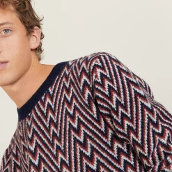 Maison Montagut Pulls>Pull Motifs Chevrons En Laine Et Alpaga - Luka