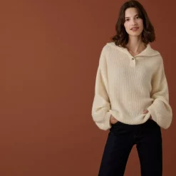 Maison Montagut Pulls>Pull Oversize Boutonne En Mohair - Clea
