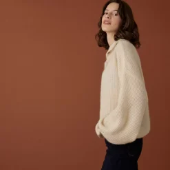 Maison Montagut Pulls>Pull Oversize Boutonne En Mohair - Clea