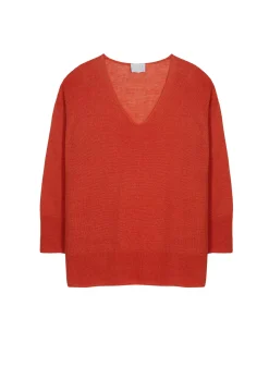 Maison Montagut Pulls>Pull Oversize Col V En Lin - Tiphaine