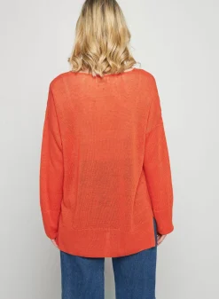 Maison Montagut Pulls>Pull Oversize Col V En Lin - Tiphaine