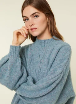 Maison Montagut Pulls>Pull Ras De Cou Chine En Laine Melangee - Laetitia