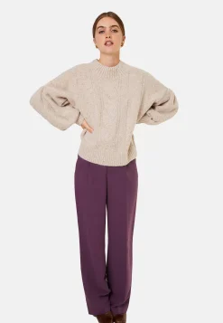 Maison Montagut Pulls>Pull Ras De Cou Chine En Laine Melangee - Laetitia