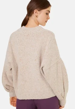 Maison Montagut Pulls>Pull Ras De Cou Chine En Laine Melangee - Laetitia