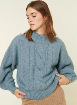 Maison Montagut Pulls>Pull Ras De Cou Chine En Laine Melangee - Laetitia