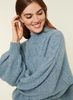 Maison Montagut Pulls>Pull Ras De Cou Chine En Laine Melangee - Laetitia