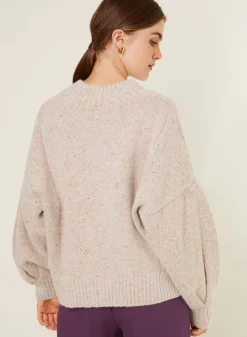 Maison Montagut Pulls>Pull Ras De Cou Chine En Laine Melangee - Laetitia