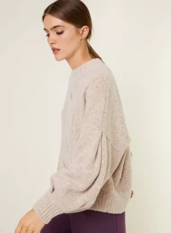 Maison Montagut Pulls>Pull Ras De Cou Chine En Laine Melangee - Laetitia