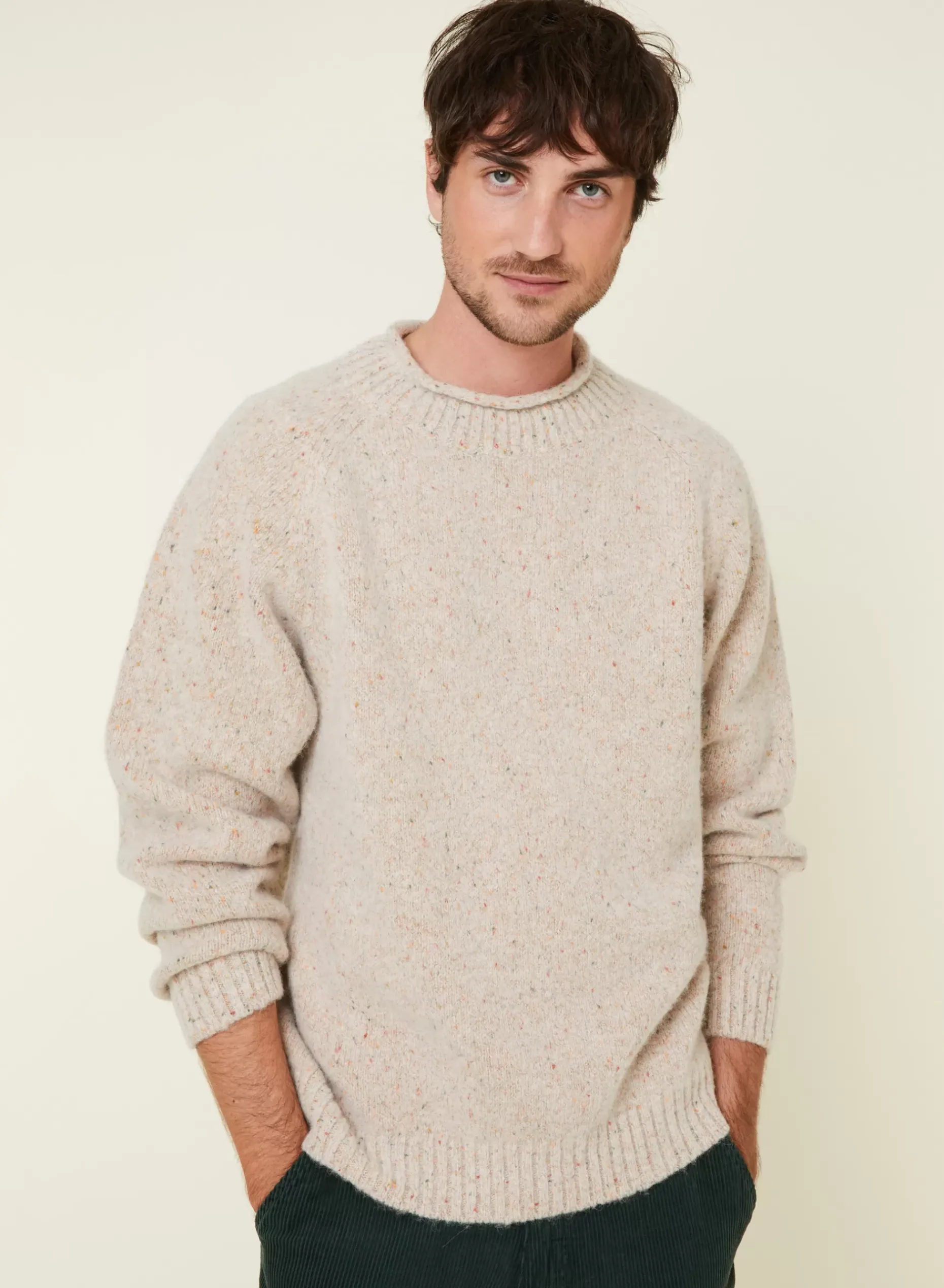 Maison Montagut Pulls>Pull Ras De Cou Chine En Laine Melangee - Ferdinand