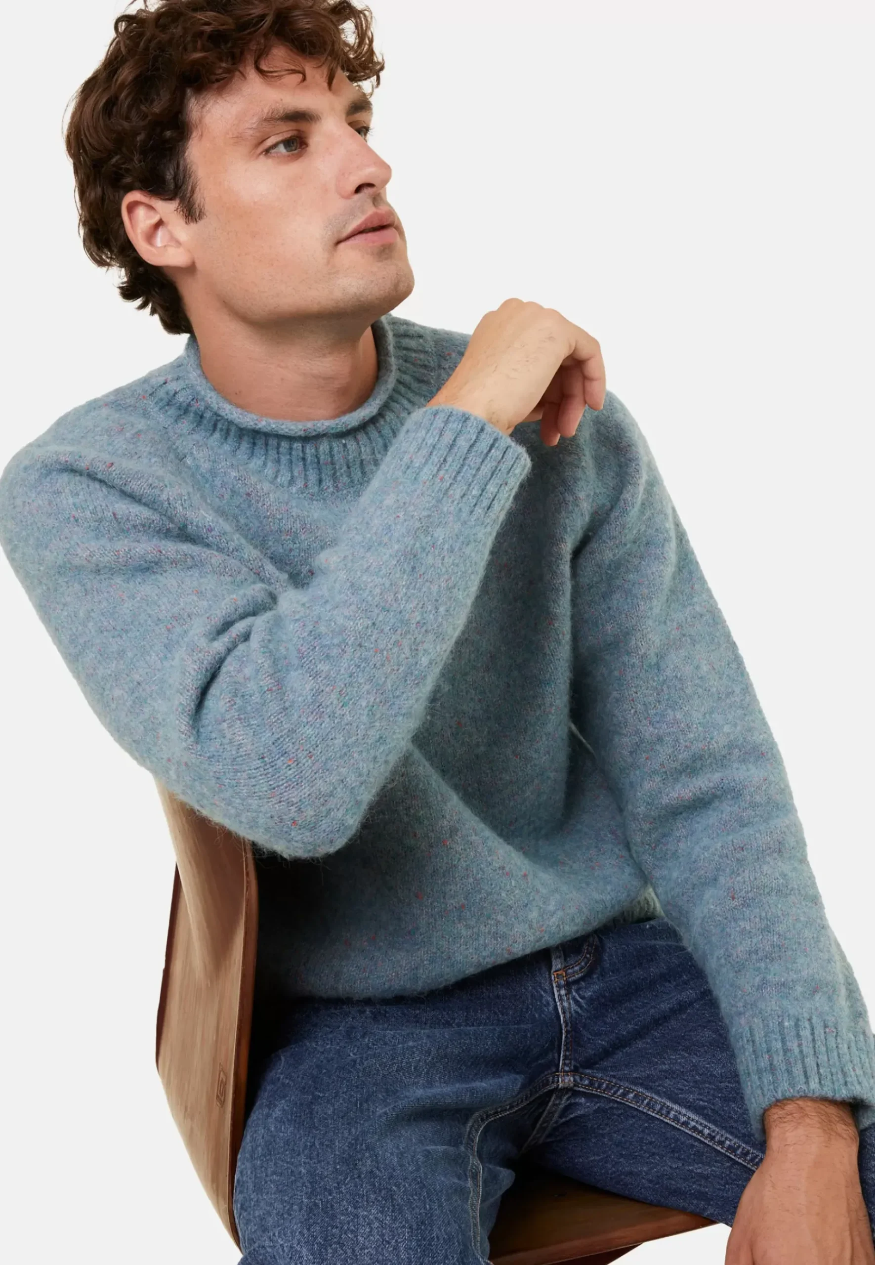 Maison Montagut Pulls>Pull Ras De Cou Chine En Laine Melangee - Ferdinand