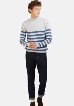 Maison Montagut Pulls>Pull Raye Col Montant En Laine - Lazar