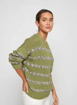 Maison Montagut Pulls>Pull Raye En Coton Et Lin - Thildie