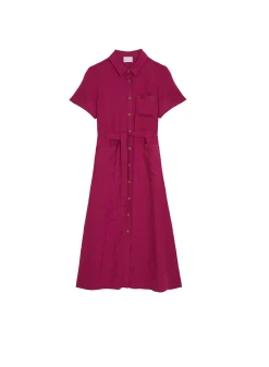 Maison Montagut Robes>Robe Chemise Manches Courtes En Lin - Tori