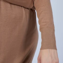 Maison Montagut Robes>Robe Col Rond En Laine Merinos - Blanche