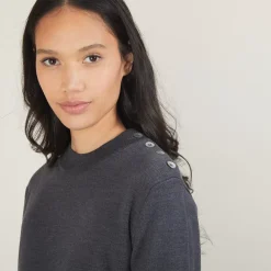 Maison Montagut Robes>Robe En Laine Boutons Epaule - Frankie
