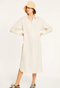 Maison Montagut Robes>Robe Longue Col Polo En Lin - Valerie