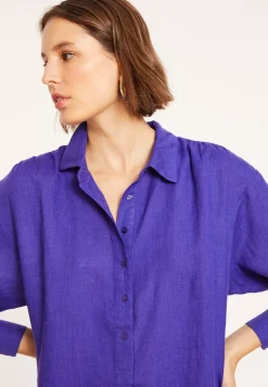 Maison Montagut Robes>Robe Longue Col Polo En Lin - Valerie
