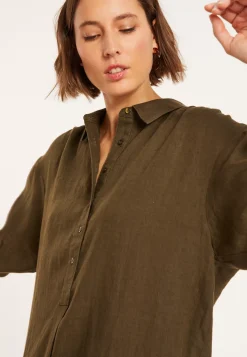 Maison Montagut Robes>Robe Longue Col Polo En Lin - Valerie