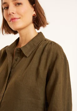 Maison Montagut Robes>Robe Longue Col Polo En Lin - Valerie