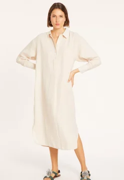Maison Montagut Robes>Robe Longue Col Polo En Lin - Valerie