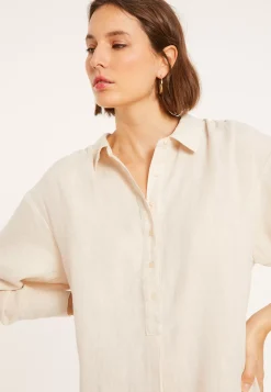 Maison Montagut Robes>Robe Longue Col Polo En Lin - Valerie
