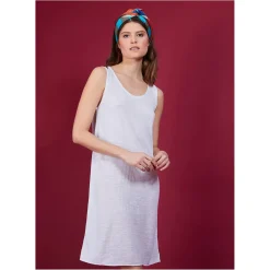Maison Montagut Robes>Robe Longue En Lin Flamme - Bardot