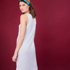 Maison Montagut Robes>Robe Longue En Lin Flamme - Bardot