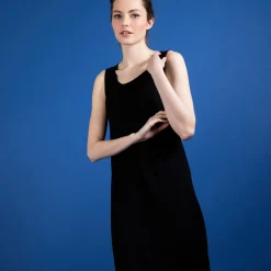 Maison Montagut Robes>Robe Longue En Lin Flamme - Bardot