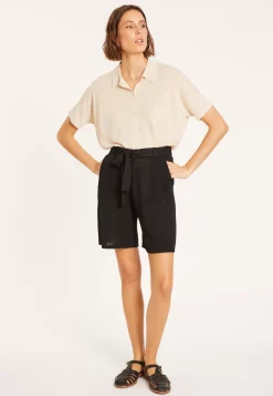 Maison Montagut Pantalons>Short Fluide En Lin Flamme - Maceo