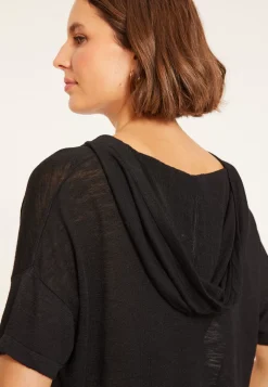 Maison Montagut T-Shirts>Sweat A Capuche En Lin Flamme - Pivoine